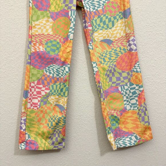 THE RAGGED PRIEST Sensory Dad Jeans Colorful Checkered Hippie Retro - Picture 7 of 16